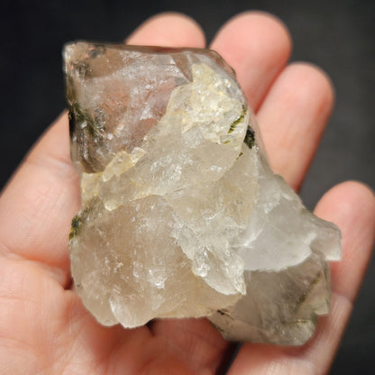 Green Tourmaline in Quartz Crystal 85.14g, Brazilian Quartz with Tourmaline, Green Tourmaline Specimen, Tourmaline Crystal