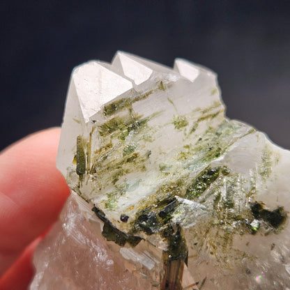 Green Tourmaline in Quartz Crystal 85.14g, Brazilian Quartz with Tourmaline, Green Tourmaline Specimen, Tourmaline Crystal