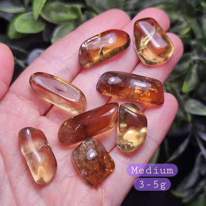Natural Citrine Tumbled Crystal, Congo Citrine, Untreated Citrine Tumble Stone Specimen