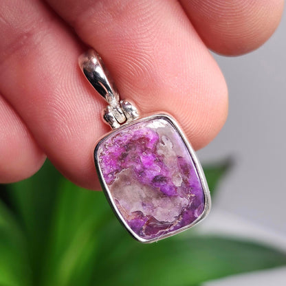 Gel Sugilite Pendant, Sterling Silver Sugilite Necklace