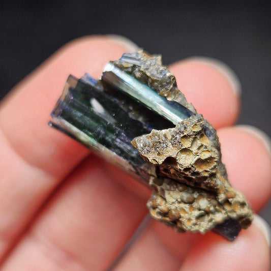 Vivianite Crystal Cluster 7.48g, Vivianite Specimen, Raw Blue