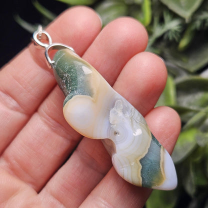Vein 8 Ocean Jasper Pendant, Sterling Silver Madagascar Vein Eight Jasper