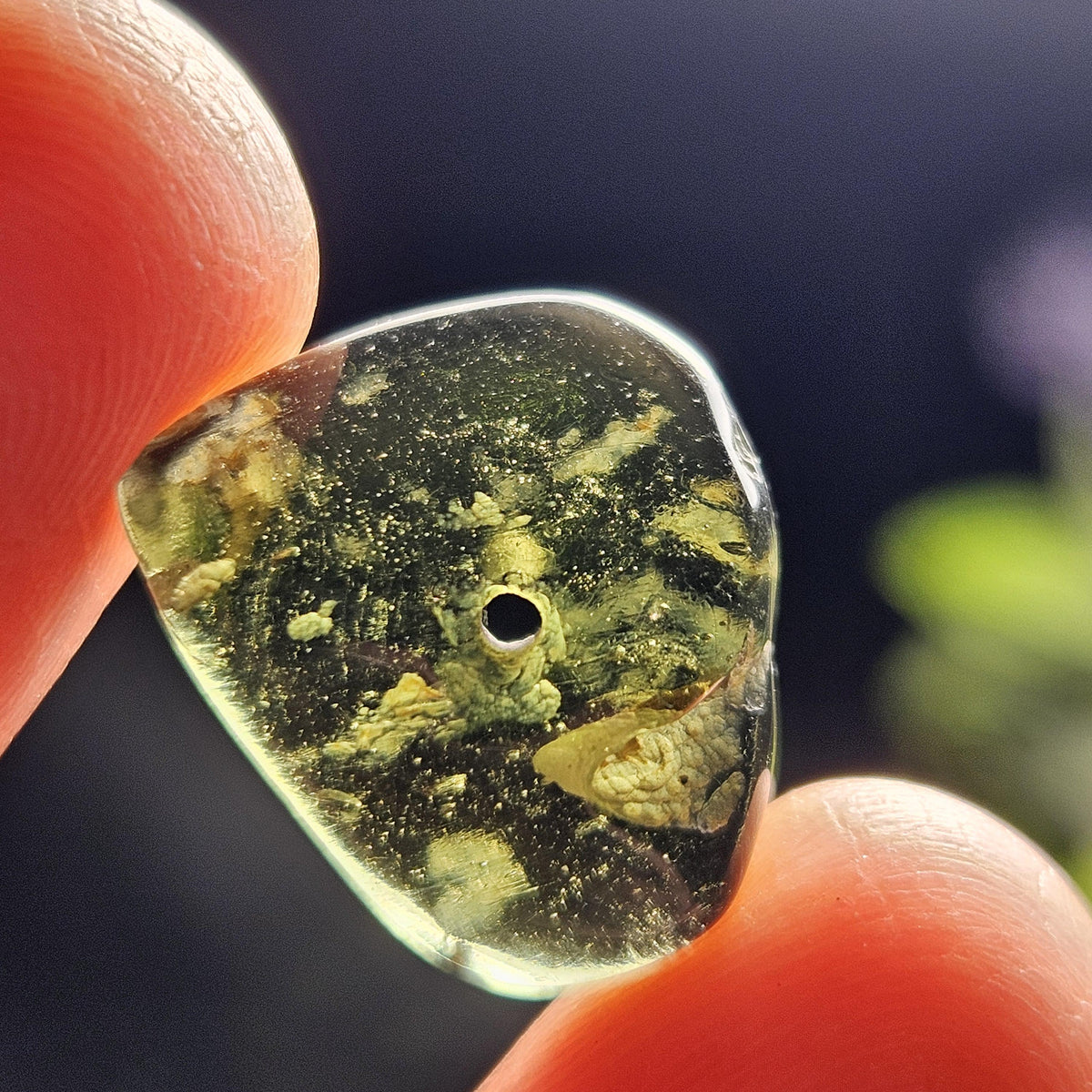 Genuine Moldavite Bead 1.70g, Authentic Moldavite Crystal, Jewelry Making Bead