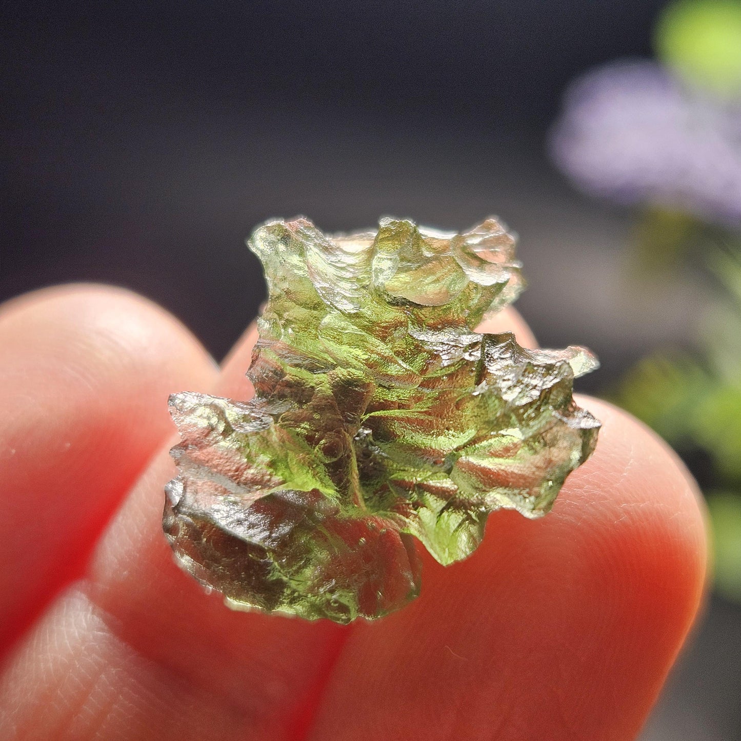 Besednice "Hedgehog" Moldavite 1.73g with Natural HOLE