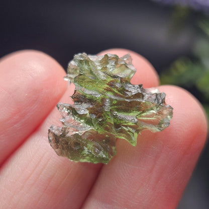 Besednice "Hedgehog" Moldavite 1.73g with Natural HOLE