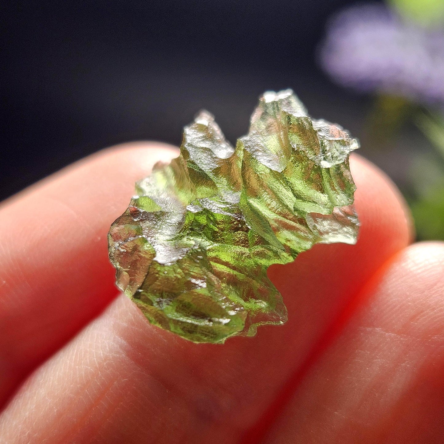 Besednice "Hedgehog" Moldavite 1.73g with Natural HOLE