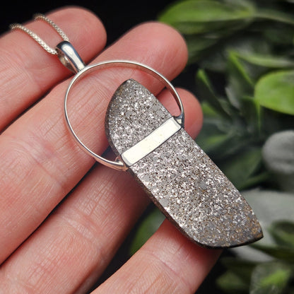 Meteorite Pendant, Natural Meteorite Sterling Silver Necklace