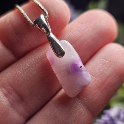 Gel Sugilite Crystal Pendant, Sterling Silver Polished Sugilite Necklace