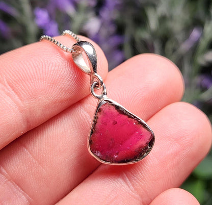 Pink Tourmaline Sterling Silver Pendant