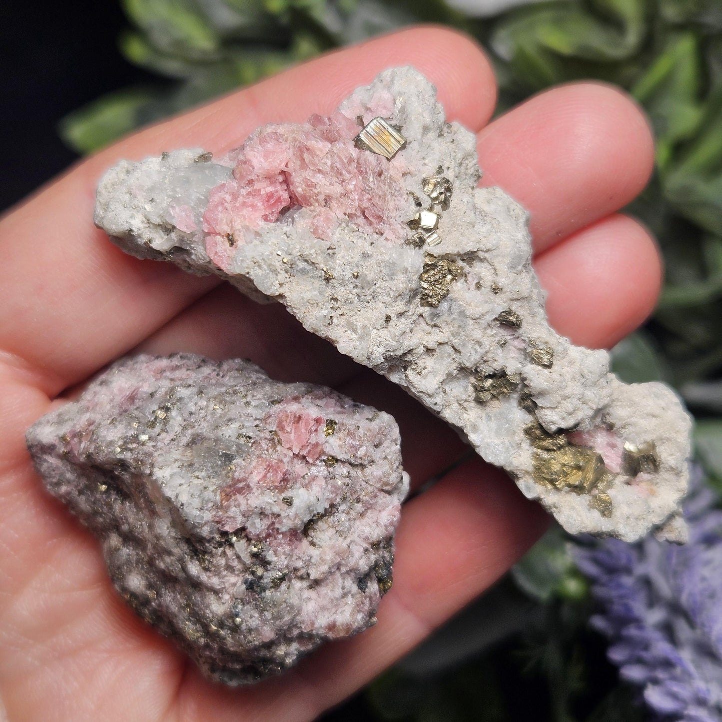 Rhodochrosite with Pyrite Specimen from Wutong Mine, Guangxi Province