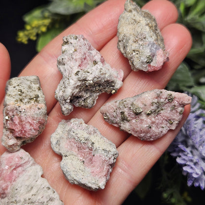 Rhodochrosite with Pyrite Specimen from Wutong Mine, Guangxi Province
