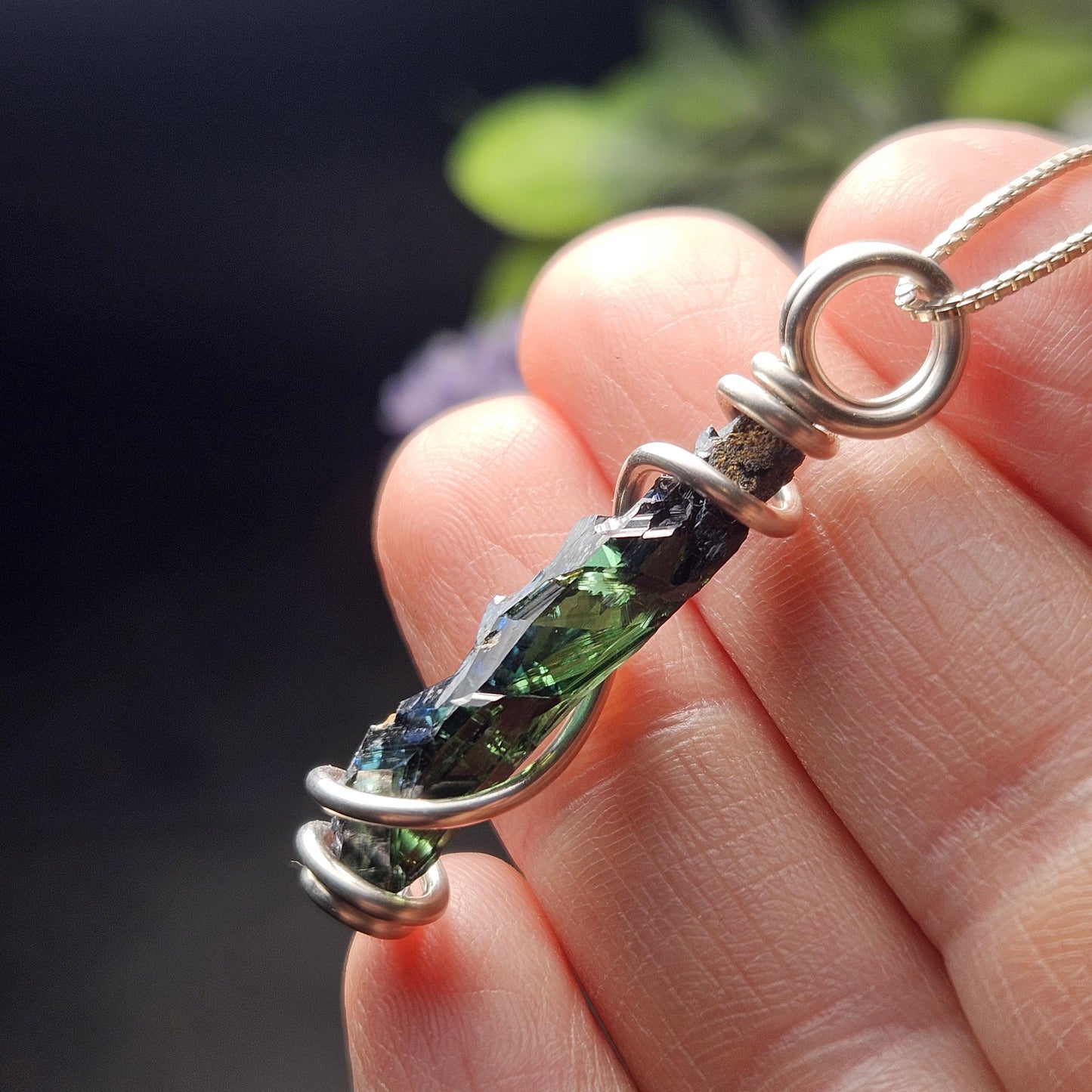 Vivianite Crystal Pendant, High Quality Terminated Specimen