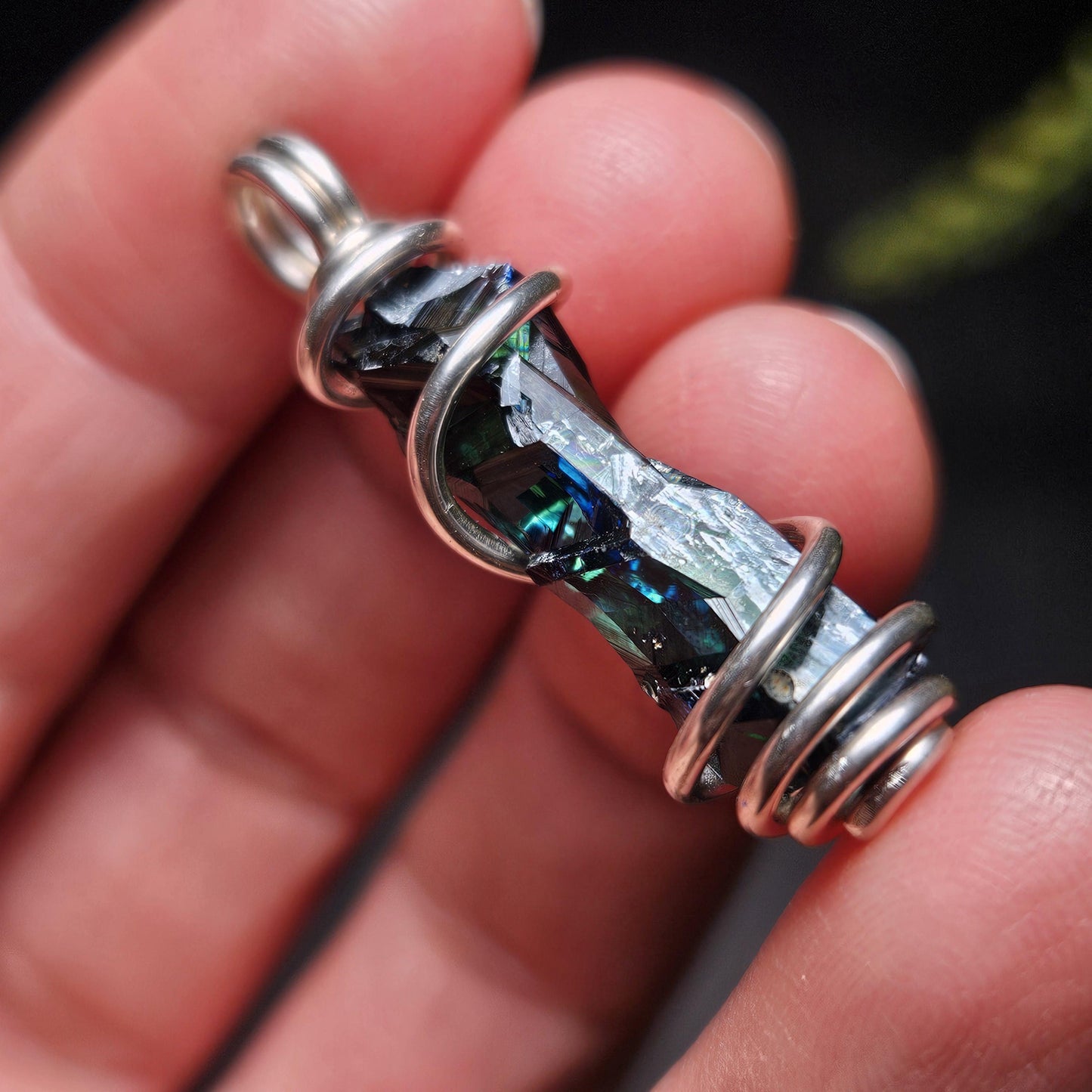Vivianite Crystal Pendant, High Quality Terminated Specimen