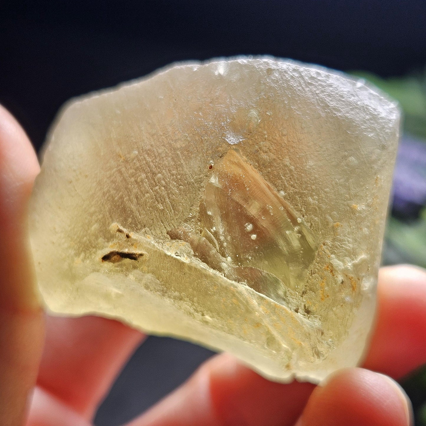Libyan Desert Glass Specimen 74.66g, Cristobalite Inclusions
