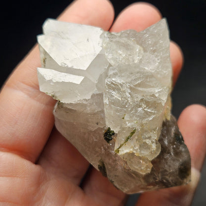 Green Tourmaline in Quartz Crystal 85.14g, Brazilian Quartz with Tourmaline, Green Tourmaline Specimen, Tourmaline Crystal