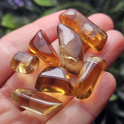 Natural Citrine Tumbled Crystal, Congo Citrine, Untreated Citrine Tumble Stone Specimen