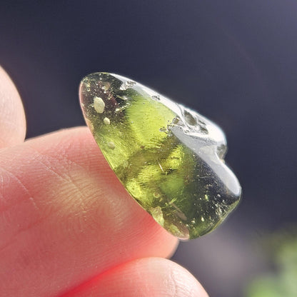 Genuine Moldavite Bead 1.70g, Authentic Moldavite Crystal, Jewelry Making Bead