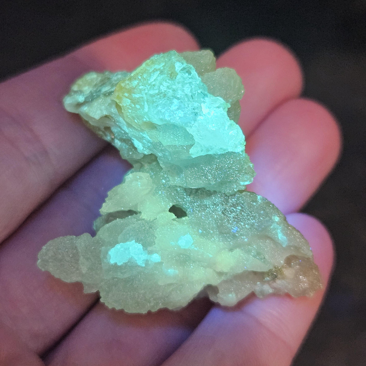 Bi Color Zincite Crystal 48.89g, UV Reactive Zincite Specimen