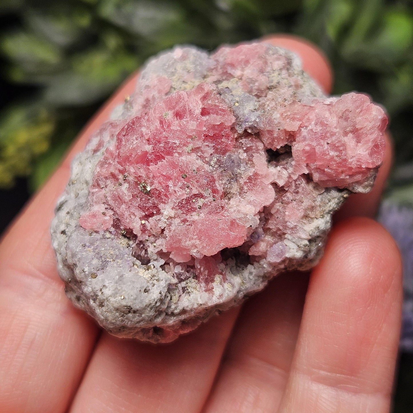 Rhodochrosite with Pyrite Specimen from Wutong Mine, Guangxi Province