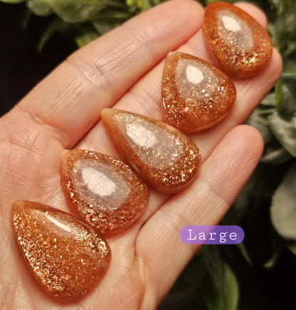 Rainbow Sunstone Crystal Cabochon, Natural Sunstone Cab, Shimmer, Flash, Polished Gemstone, Jewelry Stone
