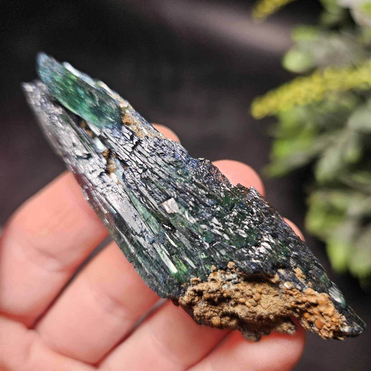 Vivianite Dragon Scale Crystal Specimen 24.11g, AAA Terminated Vivianite Crystal, Raw Blue