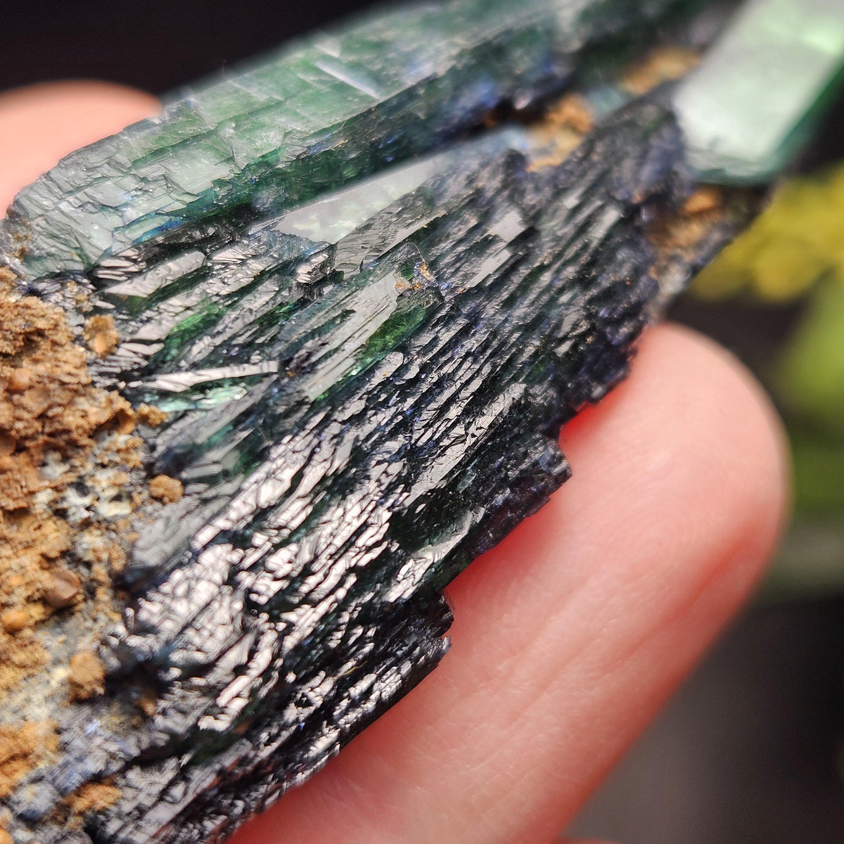 Vivianite Dragon Scale Crystal Specimen 24.11g, AAA Terminated Vivianite Crystal, Raw Blue