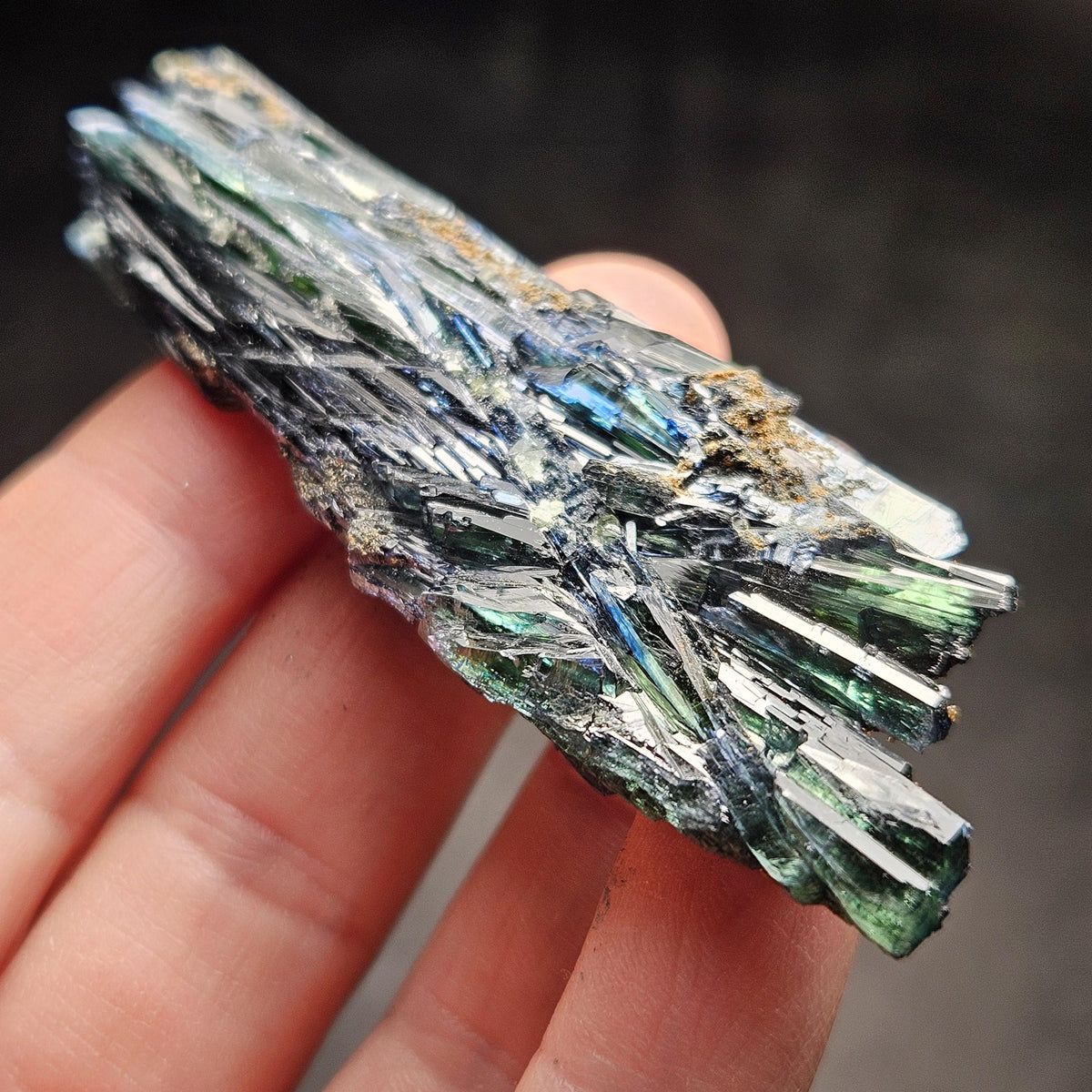 Vivianite Dragon Scale Crystal Specimen 24.11g, AAA Terminated Vivianite Crystal, Raw Blue