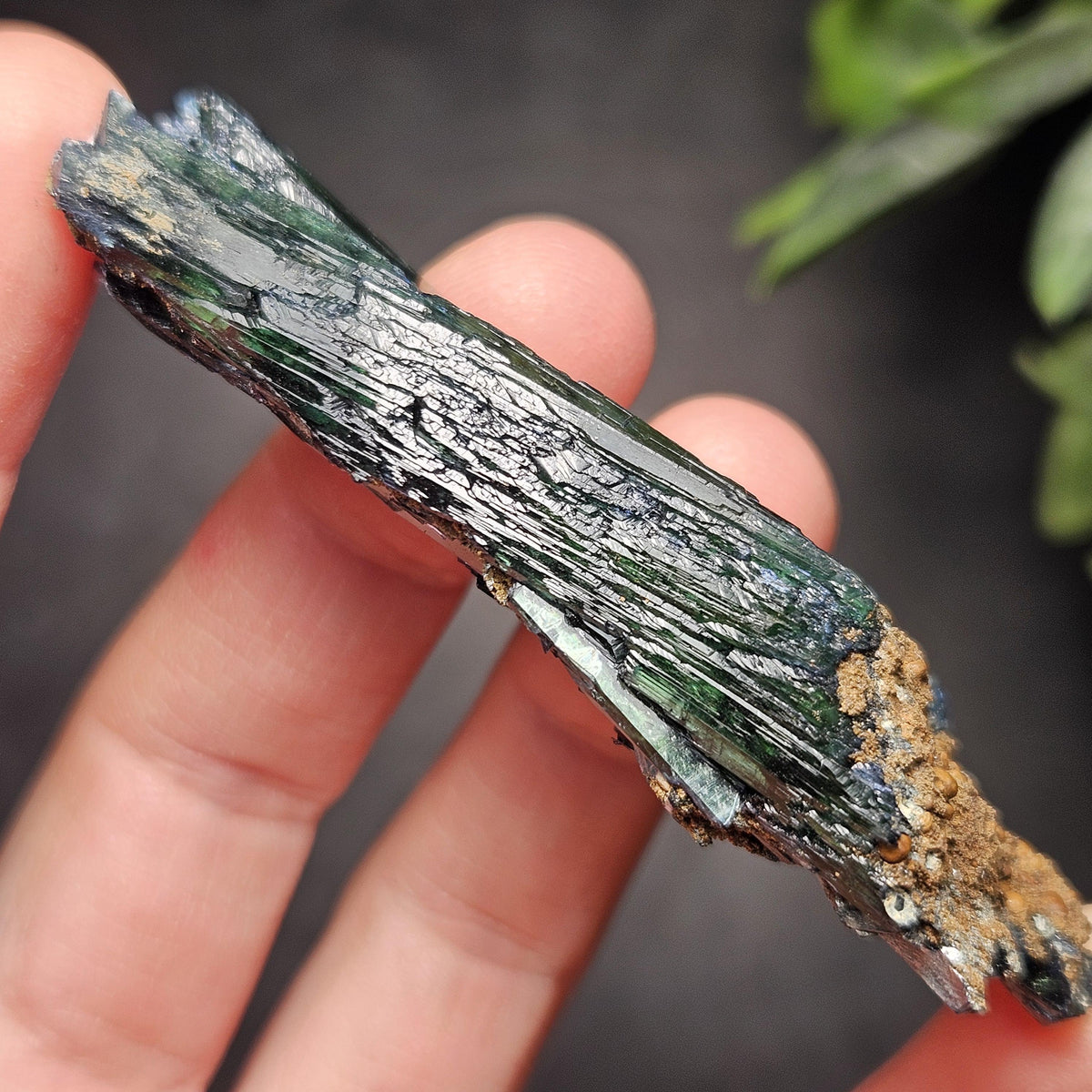Vivianite Dragon Scale Crystal Specimen 24.11g, AAA Terminated Vivianite Crystal, Raw Blue