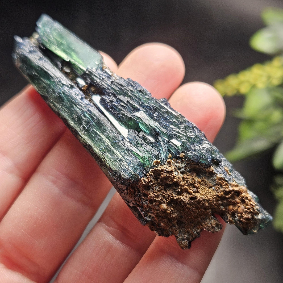 Vivianite Dragon Scale Crystal Specimen 24.11g, AAA Terminated Vivianite Crystal, Raw Blue