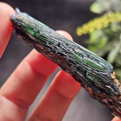 Vivianite Dragon Scale Crystal Specimen 24.11g, AAA Terminated Vivianite Crystal, Raw Blue