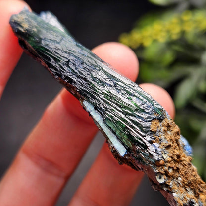 Vivianite Dragon Scale Crystal Specimen 24.11g, AAA Terminated Vivianite Crystal, Raw Blue