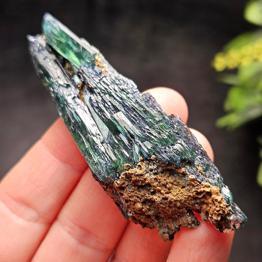 Vivianite Dragon Scale Crystal Specimen 24.11g, AAA Terminated Vivianite Crystal, Raw Blue