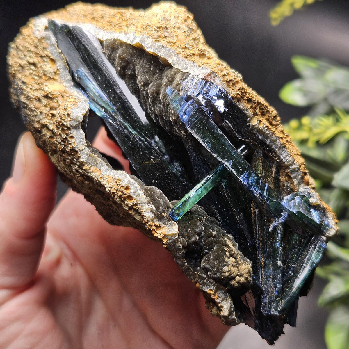Vivianite Crystal Cluster 254.84g, Vivianite Specimen, Raw Blue