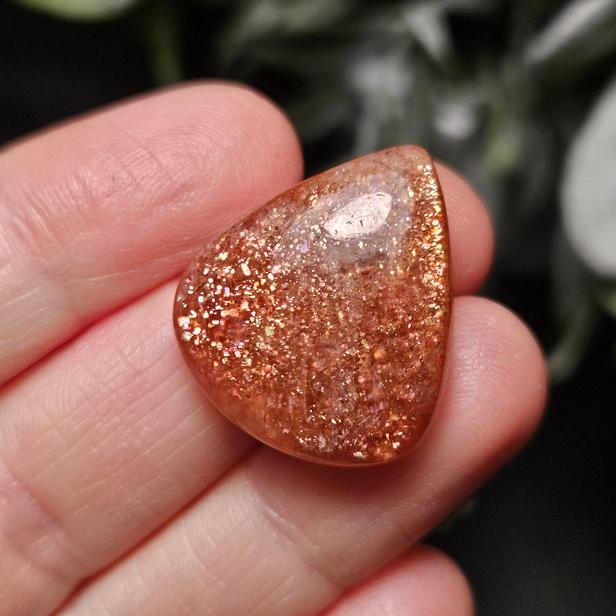 Rainbow Sunstone Crystal Cabochon, Natural Sunstone Cab, Shimmer, Flash, Polished Gemstone, Jewelry Stone