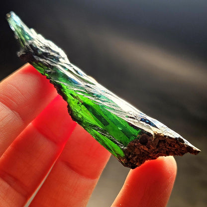 AAA Vivianite Crystal Specimen 12.43g, Terminated Vivianite Crystal, Raw Blue