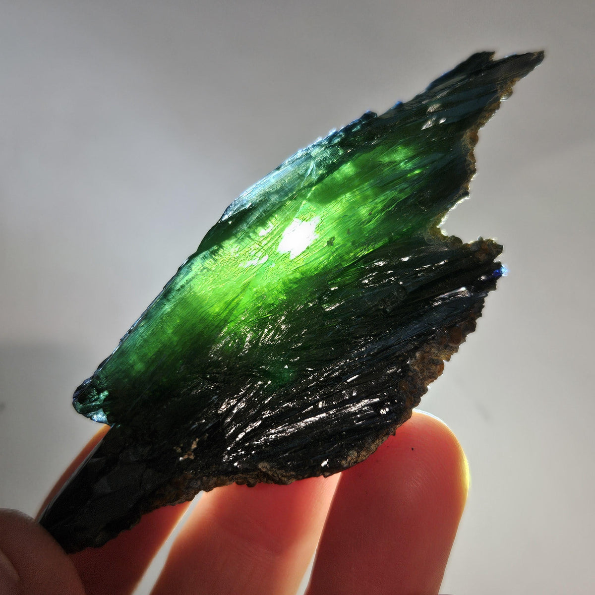 Vivianite Crystal Specimen 38.12g, AAA Terminated Vivianite Crystal, Raw Blue