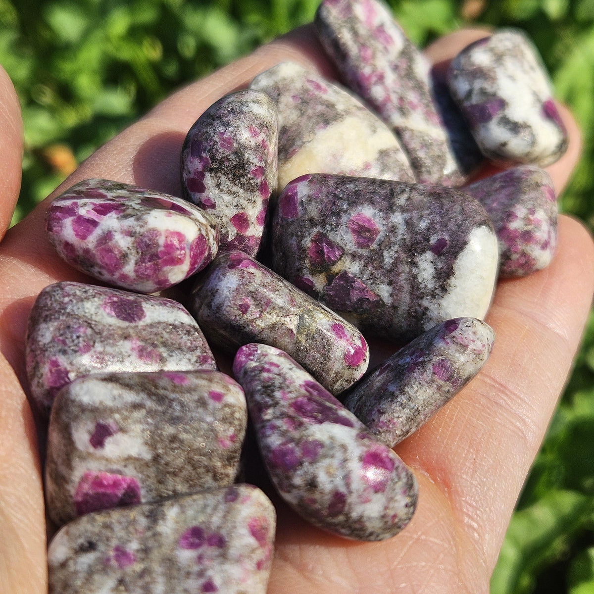 Tumbled Ruby Crystal, Ruby in Granite Specimen