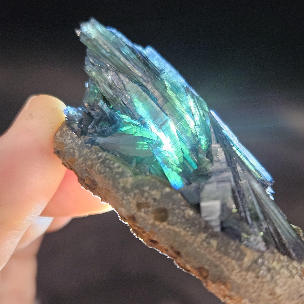 Vivianite Crystal Cluster 37.04g, Vivianite Specimen, Raw Blue