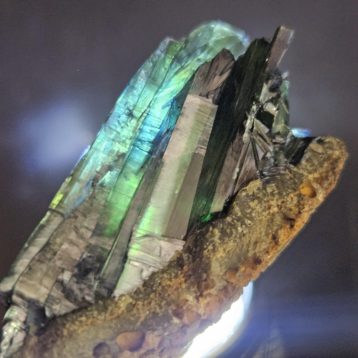 Vivianite Crystal Cluster 37.04g, Vivianite Specimen, Raw Blue
