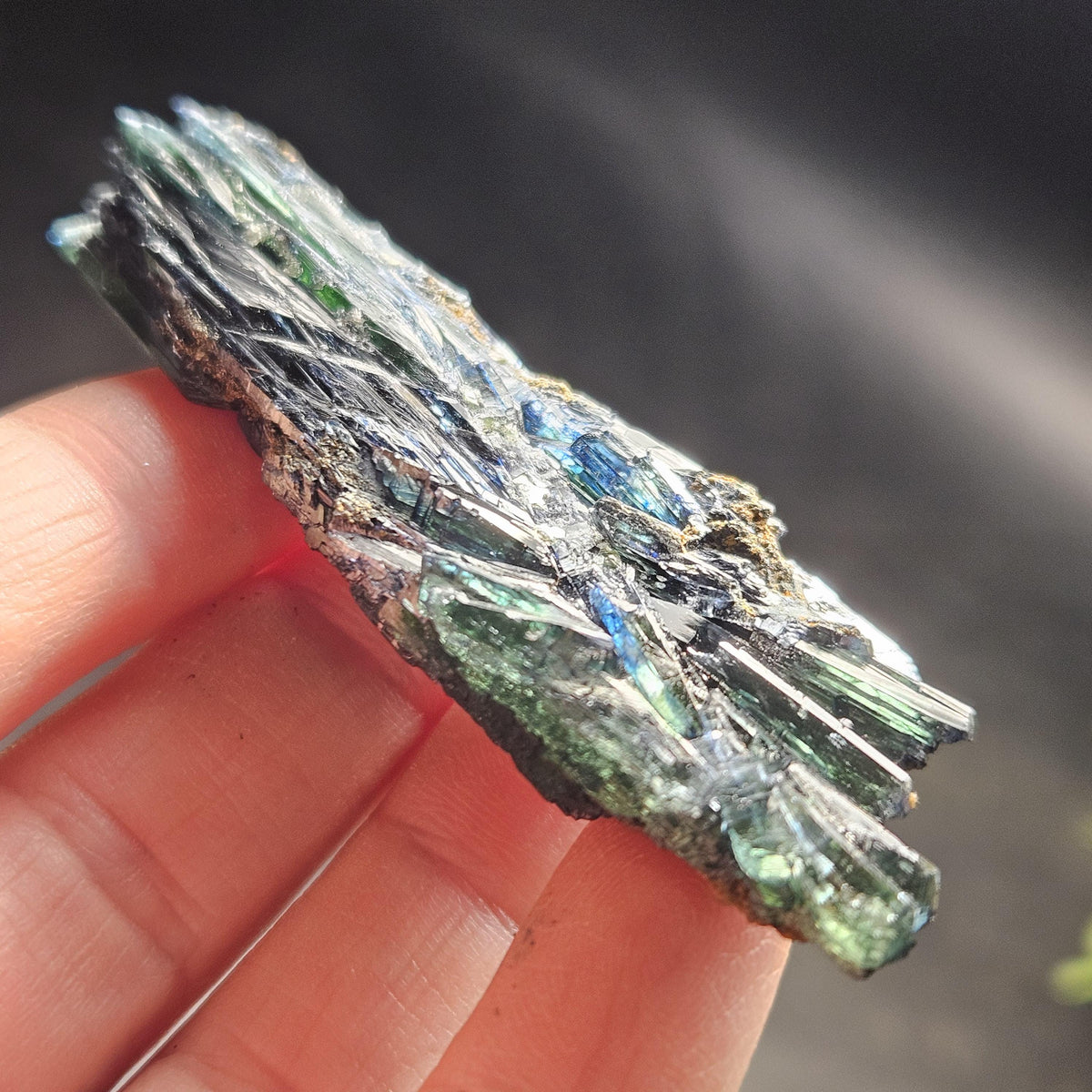 Vivianite Dragon Scale Crystal Specimen 24.11g, AAA Terminated Vivianite Crystal, Raw Blue