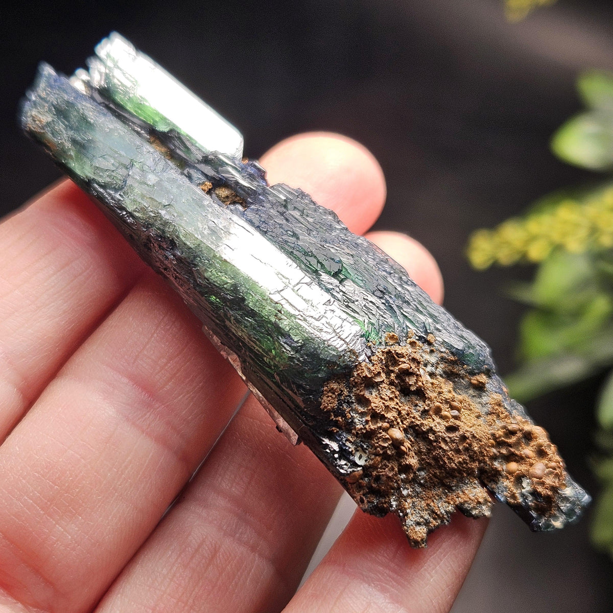 Vivianite Dragon Scale Crystal Specimen 24.11g, AAA Terminated Vivianite Crystal, Raw Blue