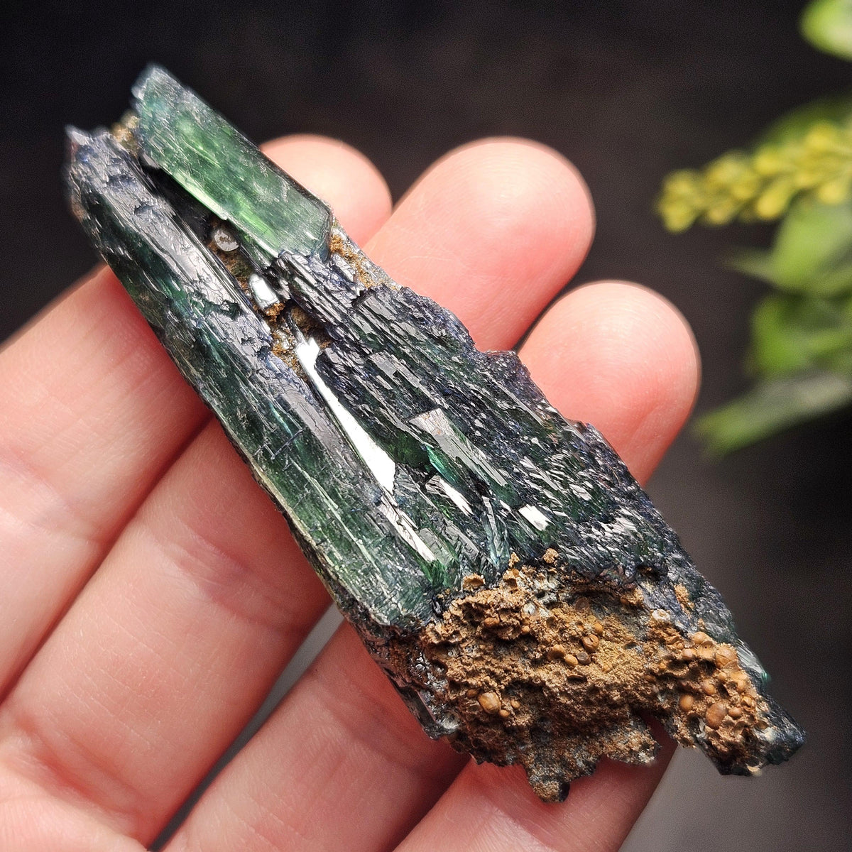 Vivianite Dragon Scale Crystal Specimen 24.11g, AAA Terminated Vivianite Crystal, Raw Blue