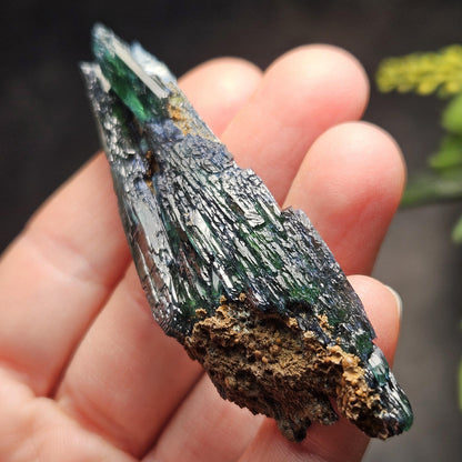 Vivianite Dragon Scale Crystal Specimen 24.11g, AAA Terminated Vivianite Crystal, Raw Blue