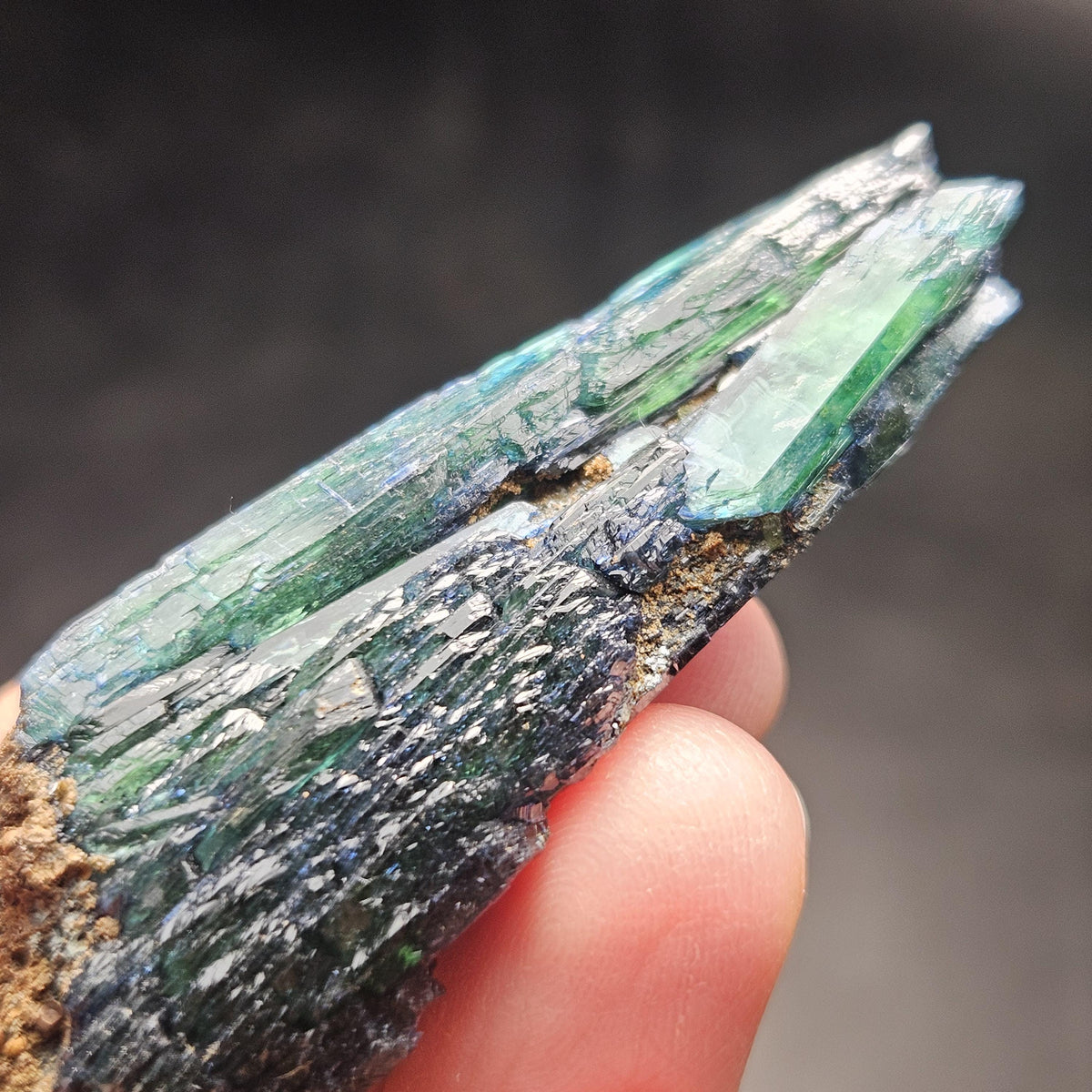 Vivianite Dragon Scale Crystal Specimen 24.11g, AAA Terminated Vivianite Crystal, Raw Blue
