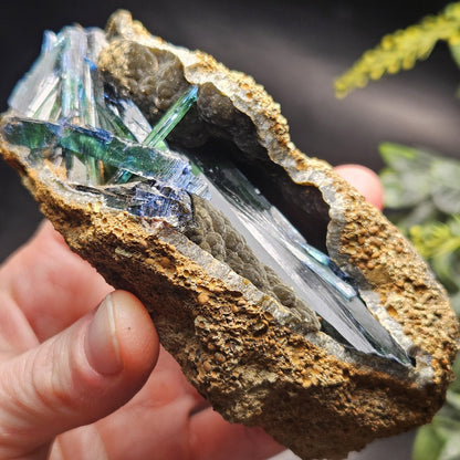 Vivianite Crystal Cluster 254.84g, Vivianite Specimen, Raw Blue