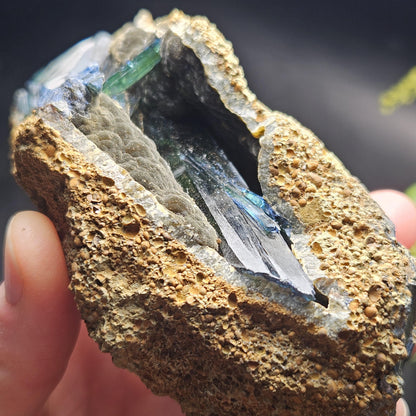 Vivianite Crystal Cluster 254.84g, Vivianite Specimen, Raw Blue