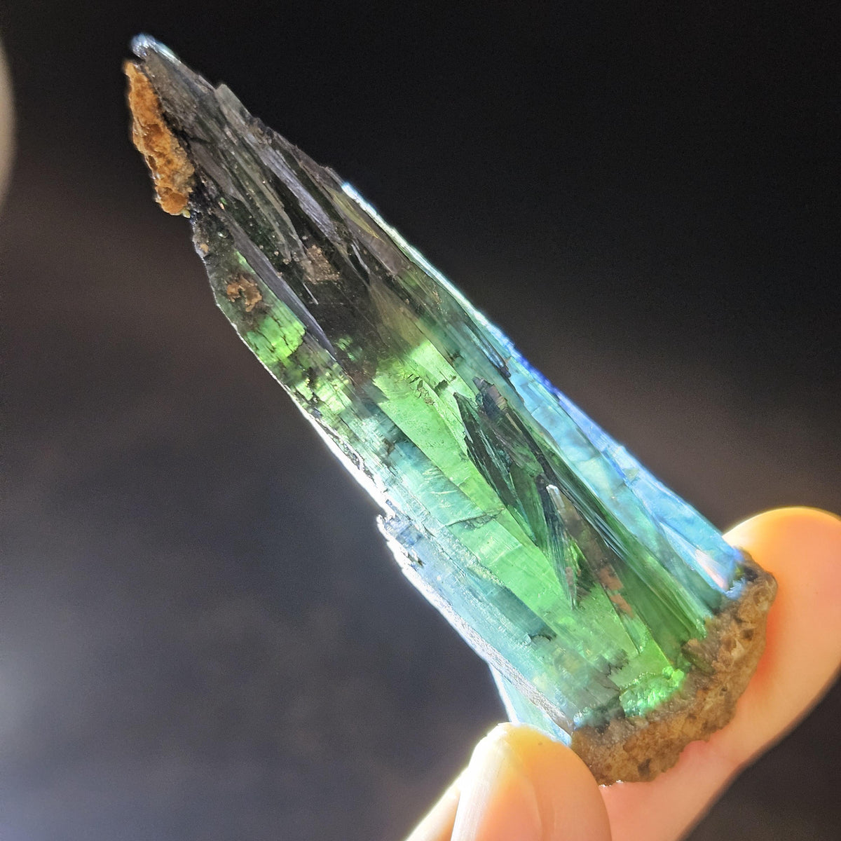 Vivianite Crystal Specimen 22.78g, AAA Terminated Vivianite Crystal, Raw Blue