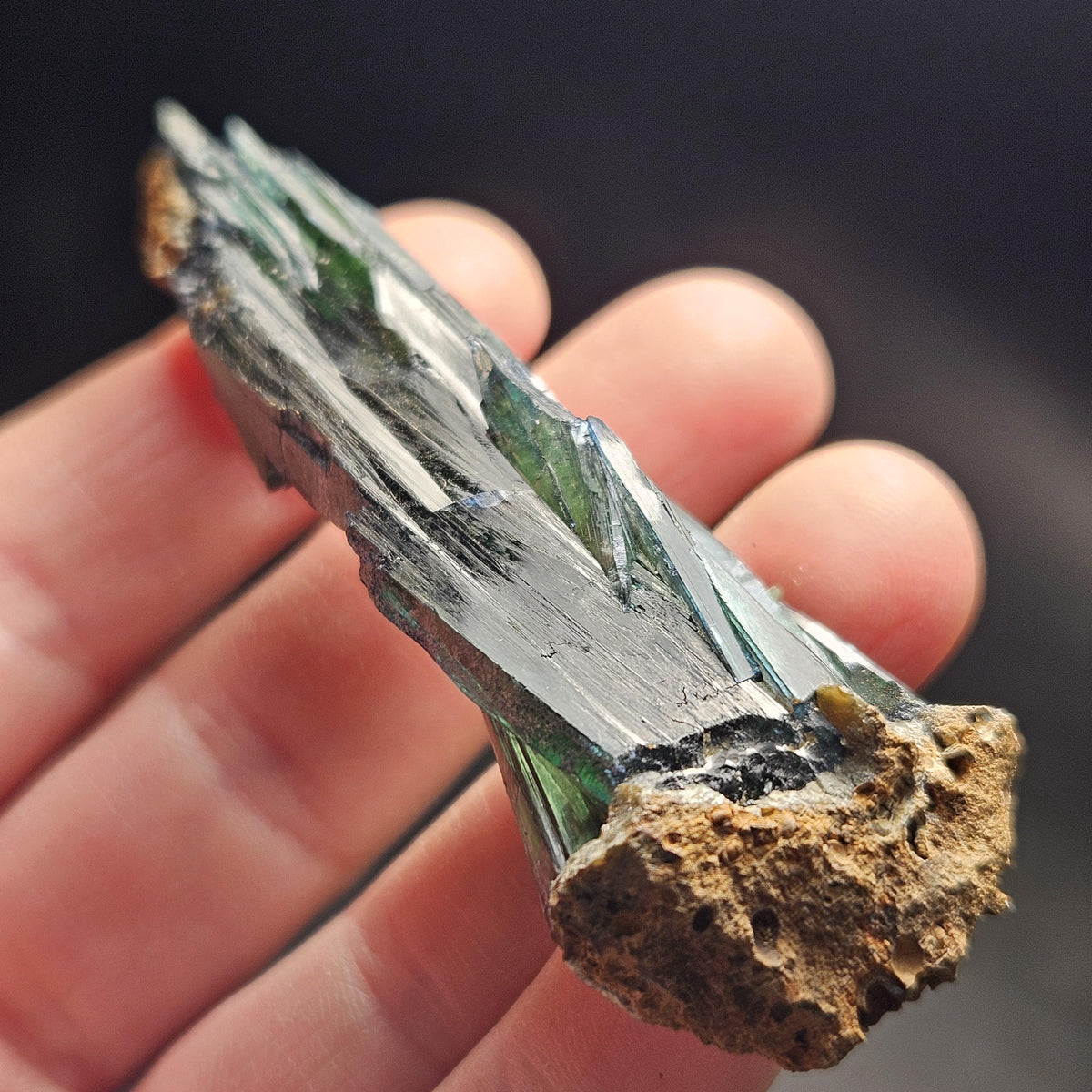 Vivianite Crystal Specimen 22.78g, AAA Terminated Vivianite Crystal, Raw Blue
