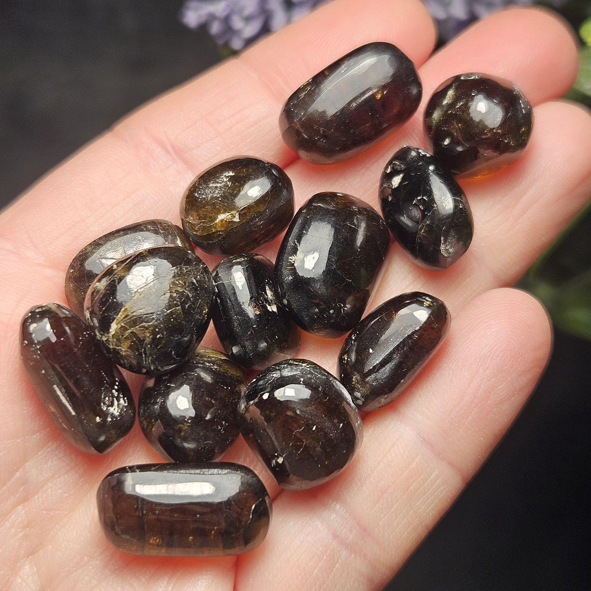 Cognac Tourmaline Crystal, Polished Dravite