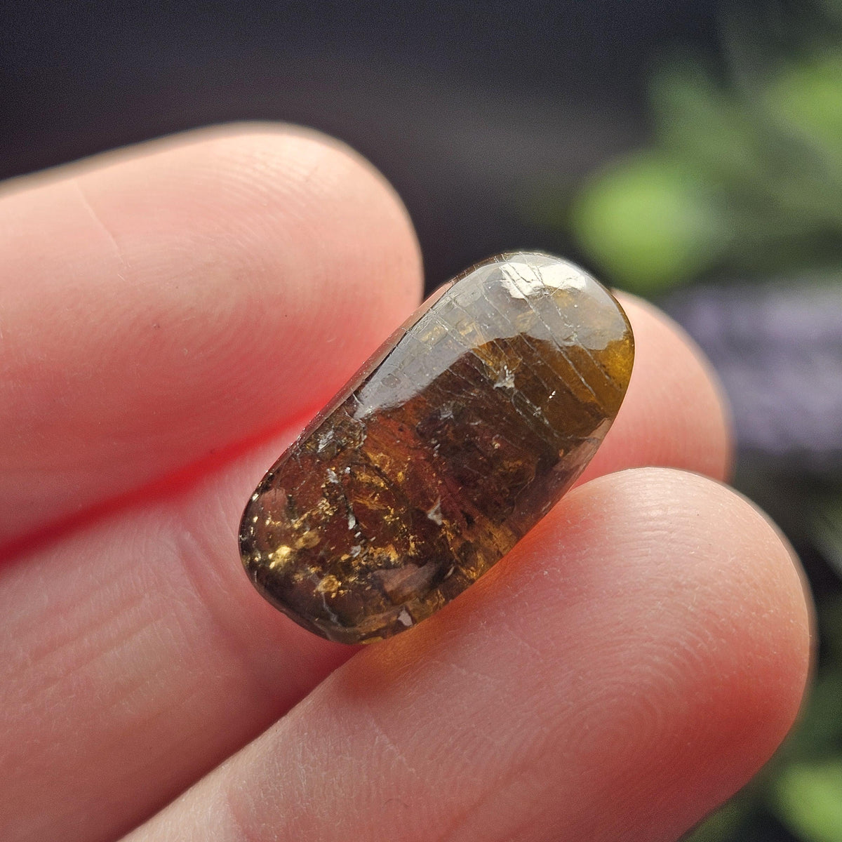Cognac Tourmaline Crystal, Polished Dravite